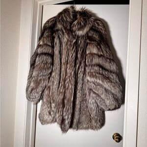 Luxurious Silver Fox Fur Coat